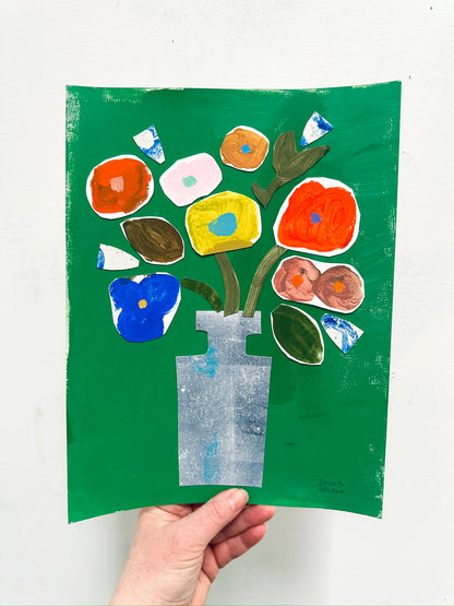 Green Bouquet, paper - 9.5x12.5"