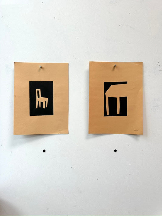 Chair and Table Pair - 9x12" paper