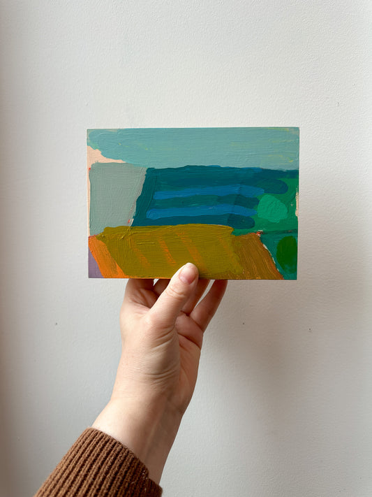 Blue Green Fields - 5x7"