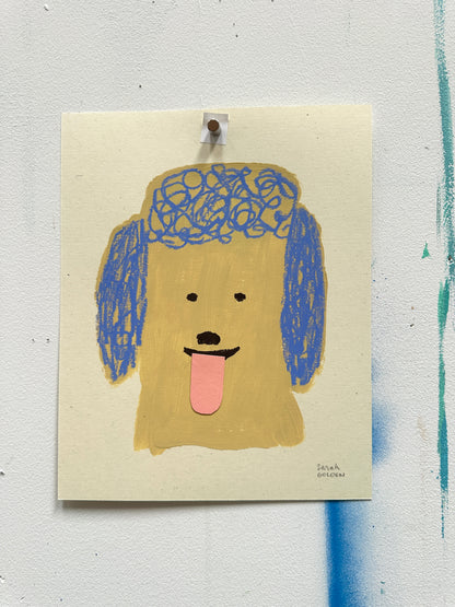 Studio Studies No. 5: Original Poodle Dog Painting on Paper, 8x10"