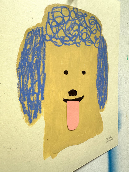 Studio Studies No. 5: Original Poodle Dog Painting on Paper, 8x10"