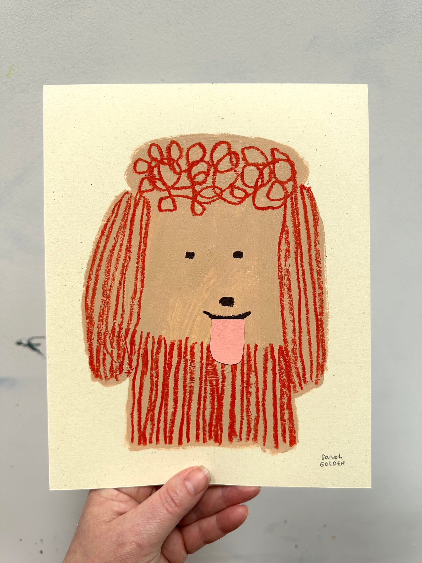 Studio Studies No. 6: Original Poodle Dog Painting on Paper, 8x10"