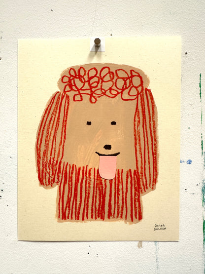 Studio Studies No. 6: Original Poodle Dog Painting on Paper, 8x10"