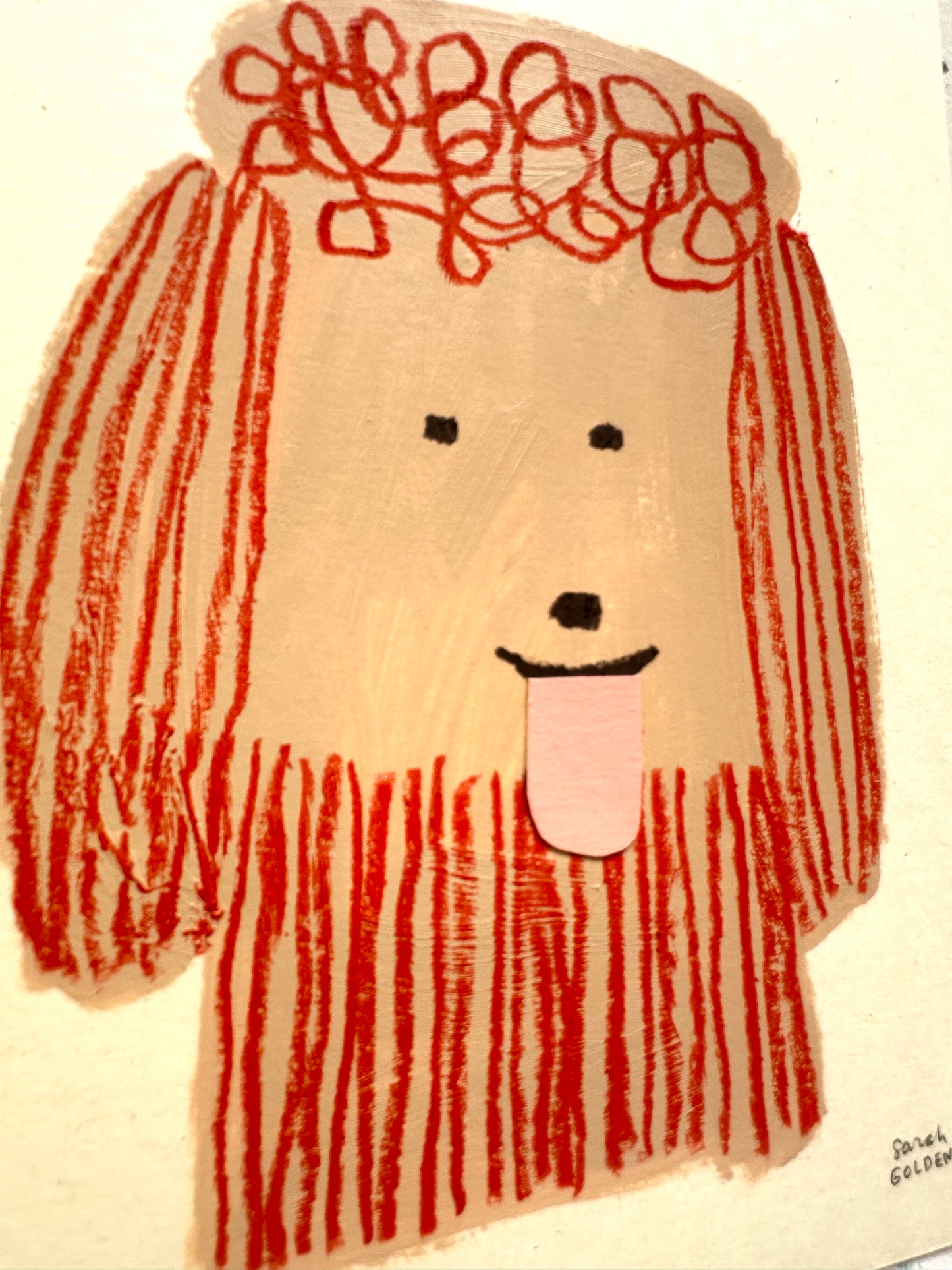 Studio Studies No. 6: Original Poodle Dog Painting on Paper, 8x10"
