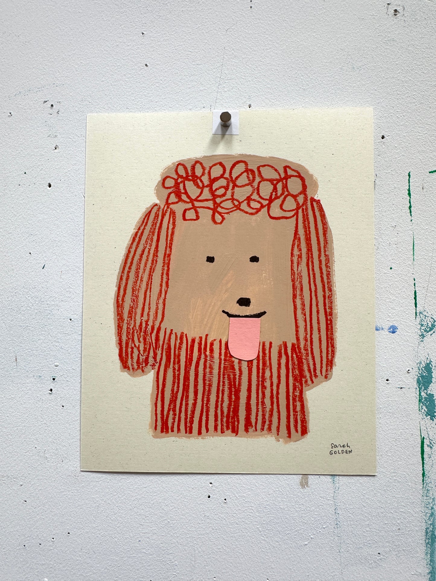 Studio Studies No. 6: Original Poodle Dog Painting on Paper, 8x10"