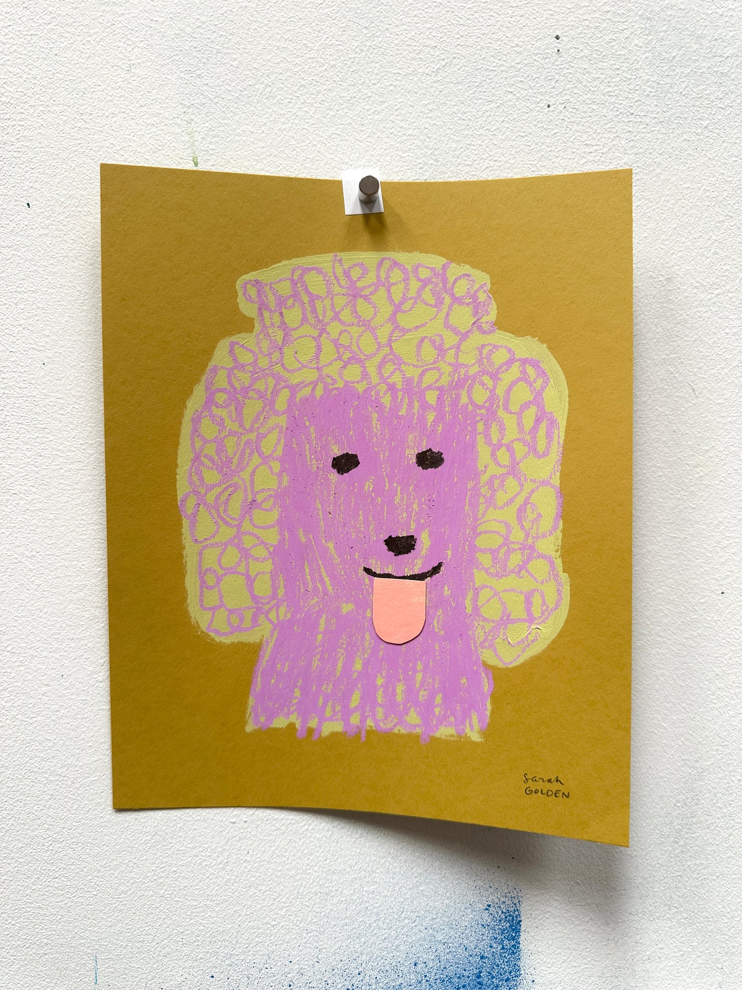 Studio Studies No. 3: Original Poodle Dog Painting on Paper, 8x10"