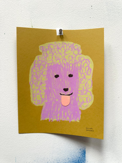 Studio Studies No. 3: Original Poodle Dog Painting on Paper, 8x10"