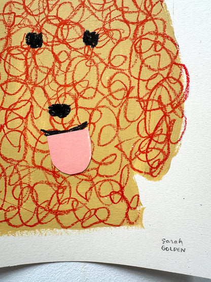 Studio Studies No. 7: Original Poodle Dog Painting on Paper, 9x12"