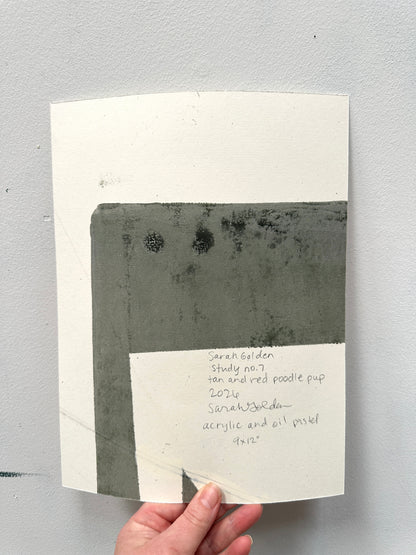 Studio Studies No. 7: Original Poodle Dog Painting on Paper, 9x12"