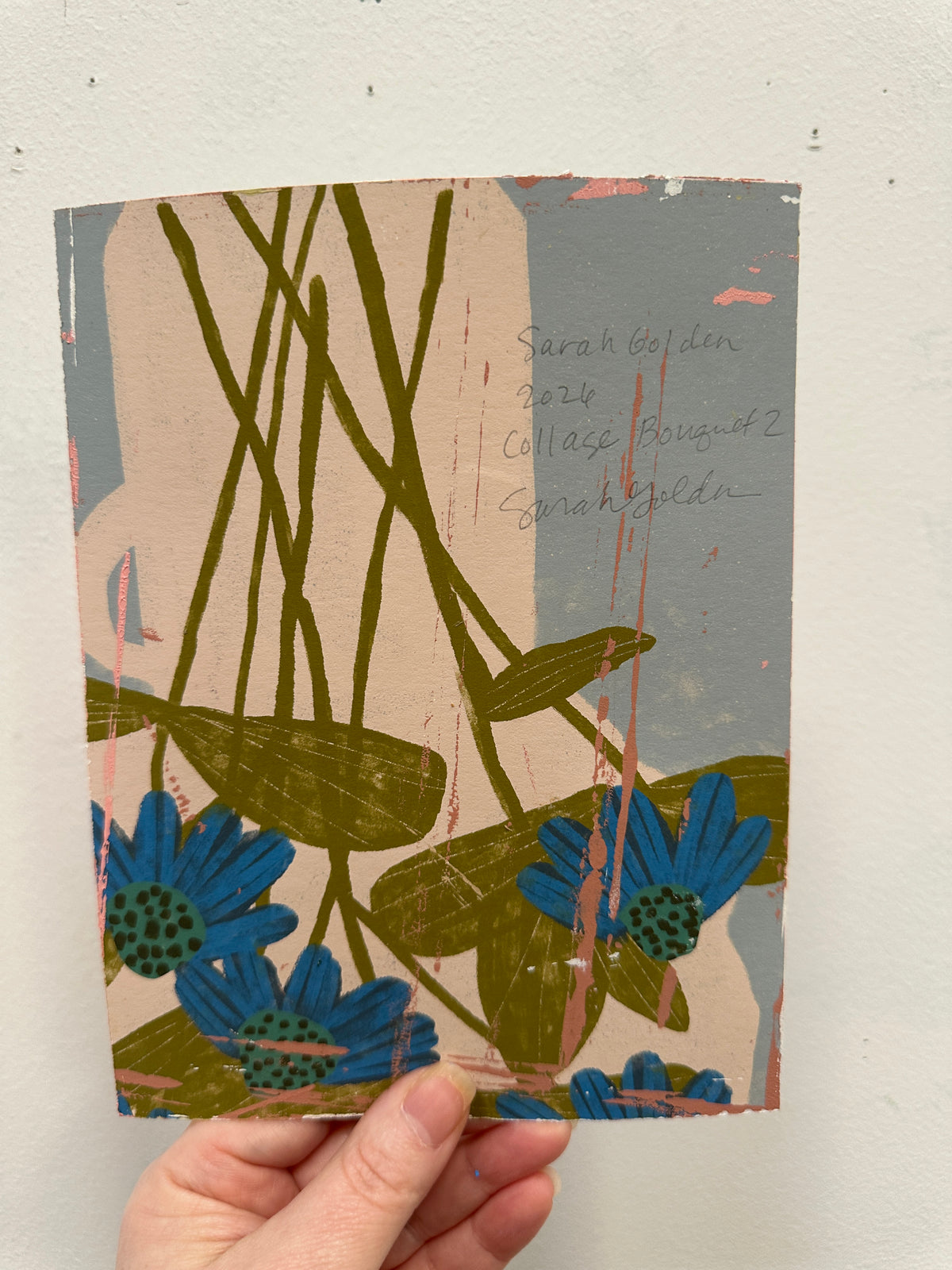 Collage Bouquet 2 Study, paper 6 x 8"