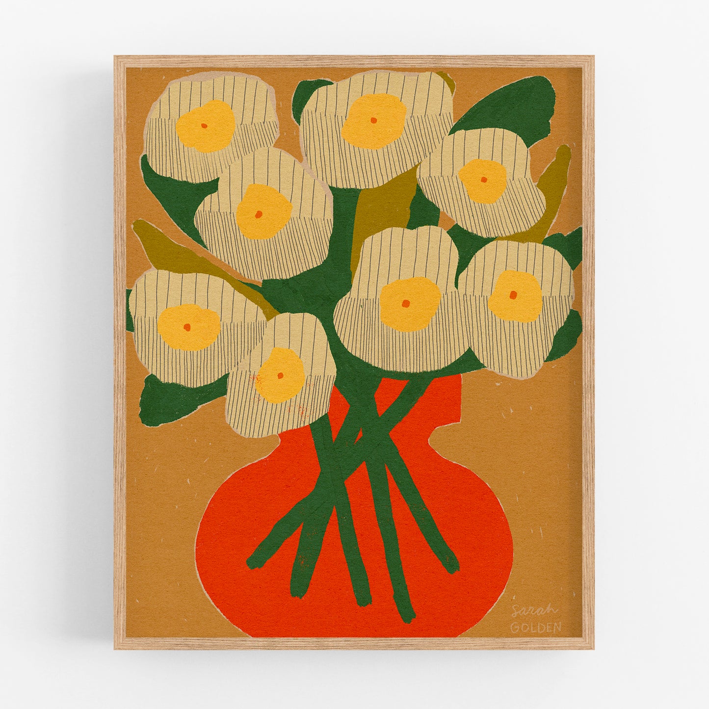 Red Vase Bouquet Print