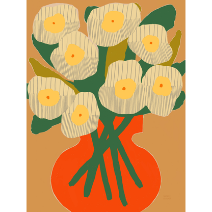 Red Vase Bouquet Print