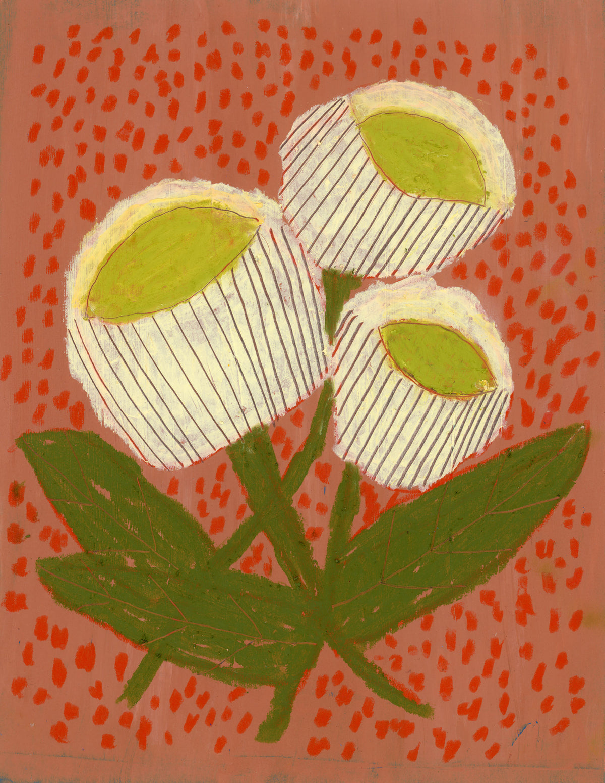 Yellow Flowers Study, paper 5.25 x 6.75"
