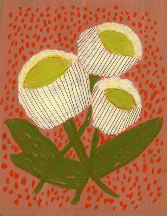 Yellow Flowers Study, paper 5.25 x 6.75"
